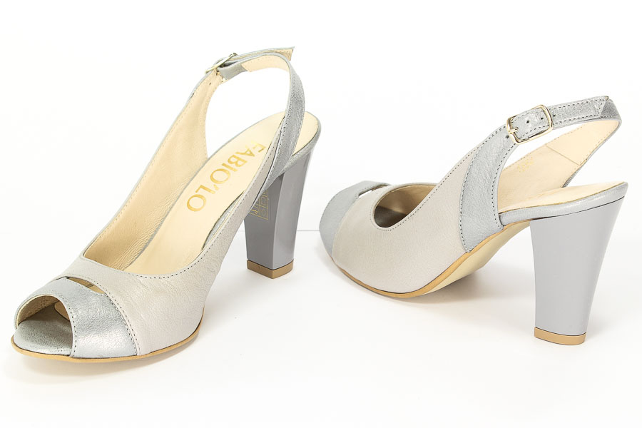 Czółenka Mariaż 1554 Srebro szary