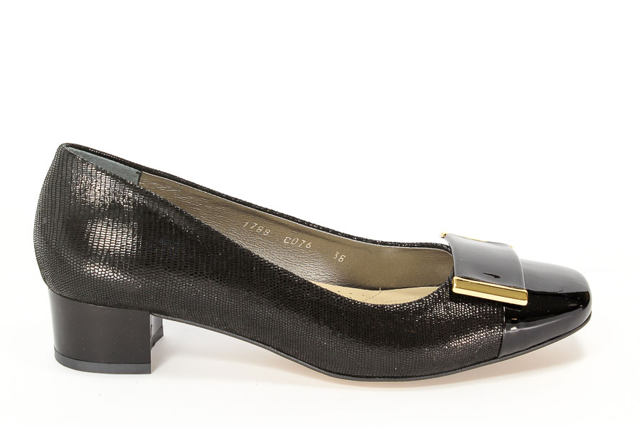 Czółenka Hed C076-432+146-CO Tejus Czarny Lakier