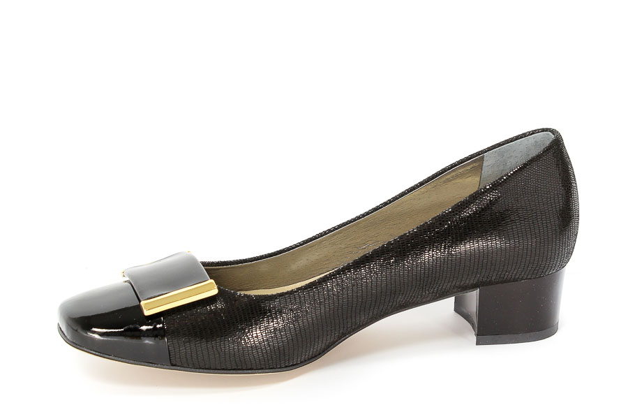 Czółenka Hed C076-432+146-CO Tejus Czarny Lakier