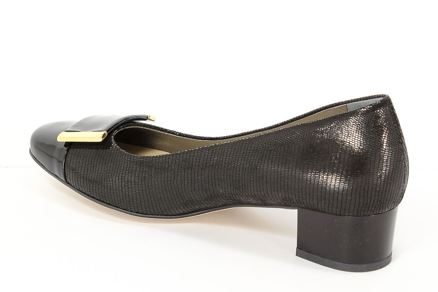 Czółenka Hed C076-432+146-CO Tejus Czarny Lakier