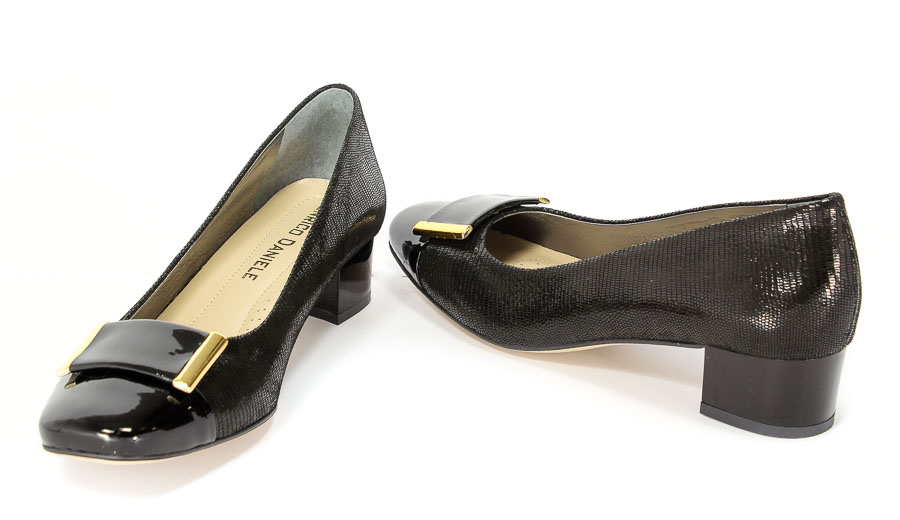 Czółenka Hed C076-432+146-CO Tejus Czarny Lakier