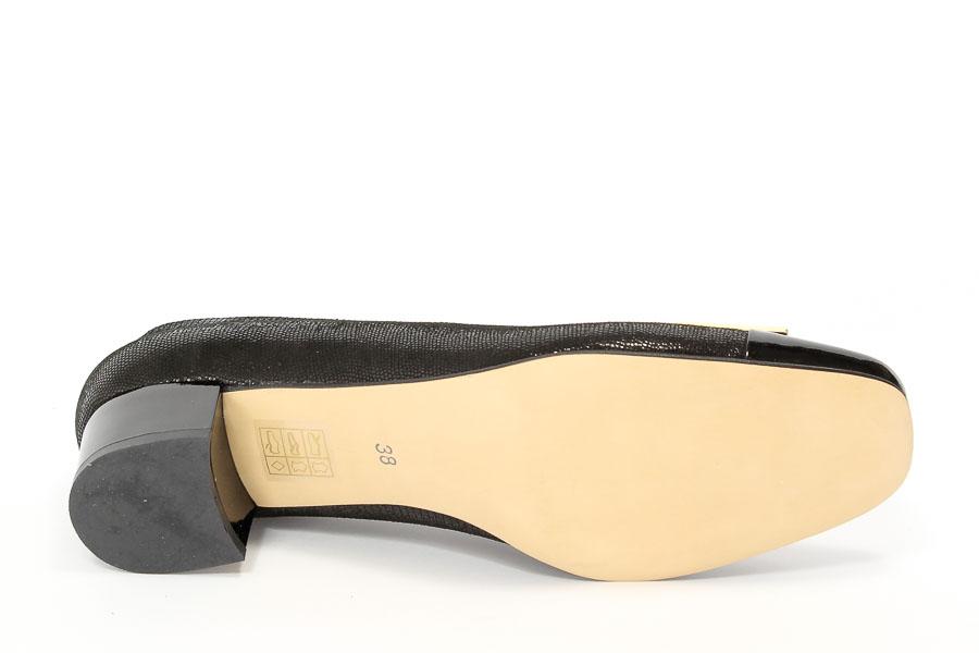 Czółenka Hed C076-432+146-CO Tejus Czarny Lakier