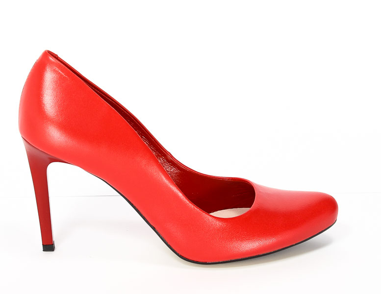 Czółenka Bravo Moda 892 Czerwona skóra