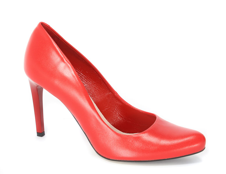 Czółenka Bravo Moda 892 Czerwona skóra