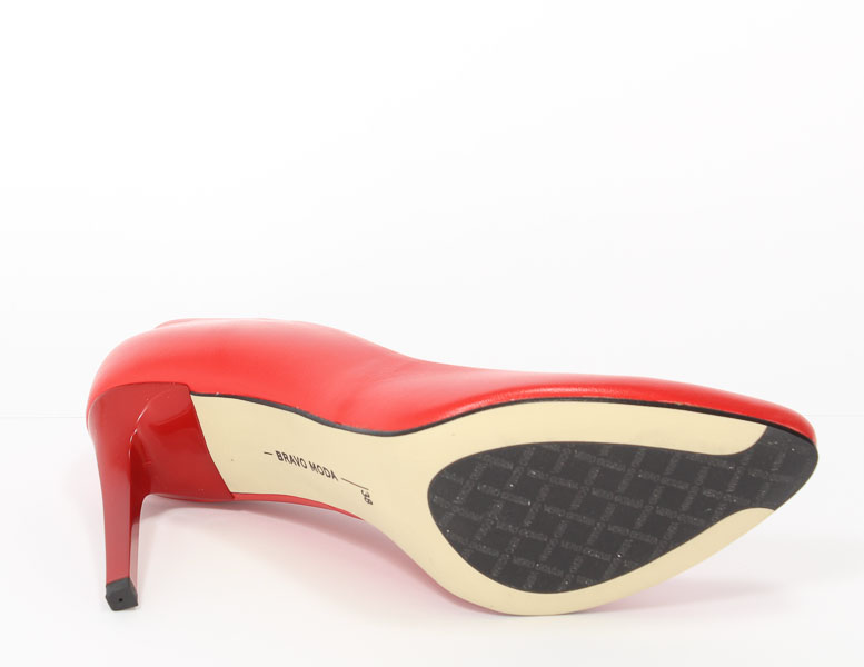 Czółenka Bravo Moda 892 Czerwona skóra