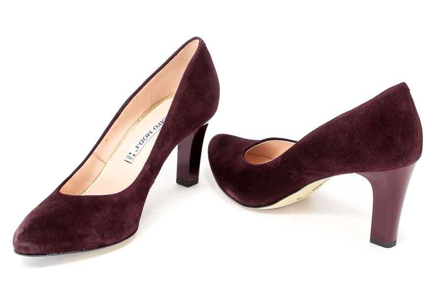 Czółenka Bravo Moda 1381 Bordo zamsz