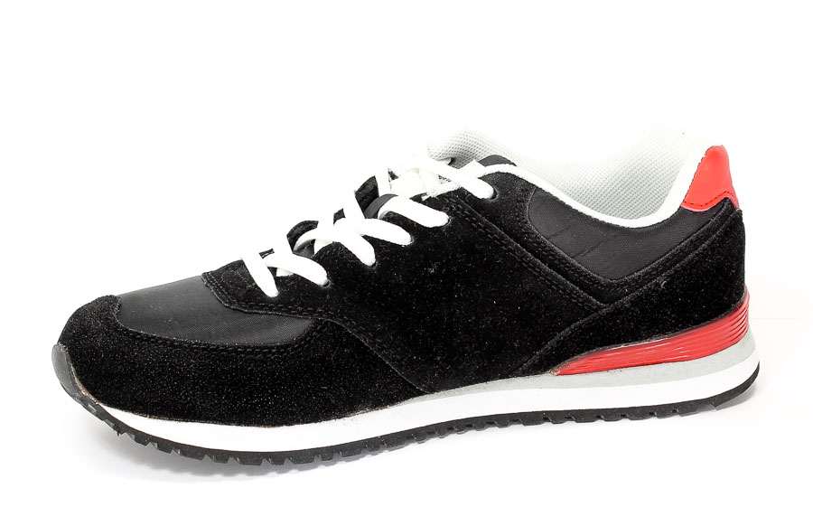 Półbuty American 33100-3 Black/Red.Prz
