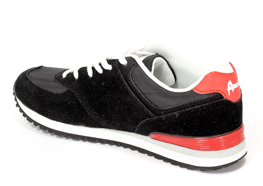 Półbuty American 33100-3 Black/Red.Prz