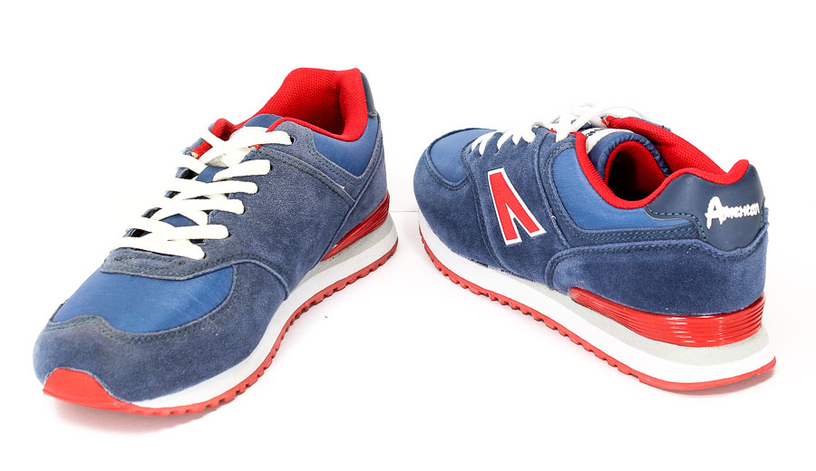 Półbuty American 33100-5 Navy/Red.Prz