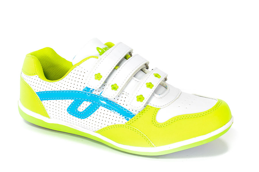 Półbuty American CA95-05316 White/Lime.Prz