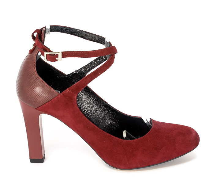 Czółenka letnie Kotyl 5897 Bordo zamsz