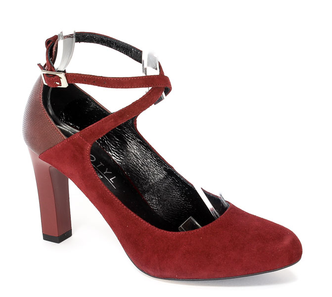 Czółenka letnie Kotyl 5897 Bordo zamsz