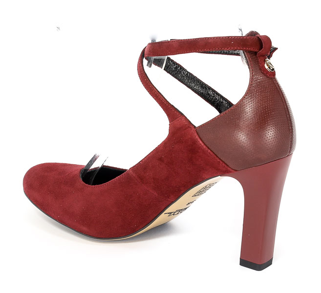 Czółenka letnie Kotyl 5897 Bordo zamsz