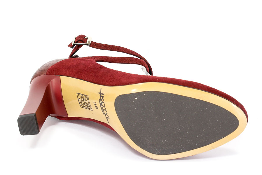 Czółenka letnie Kotyl 5897 Bordo zamsz