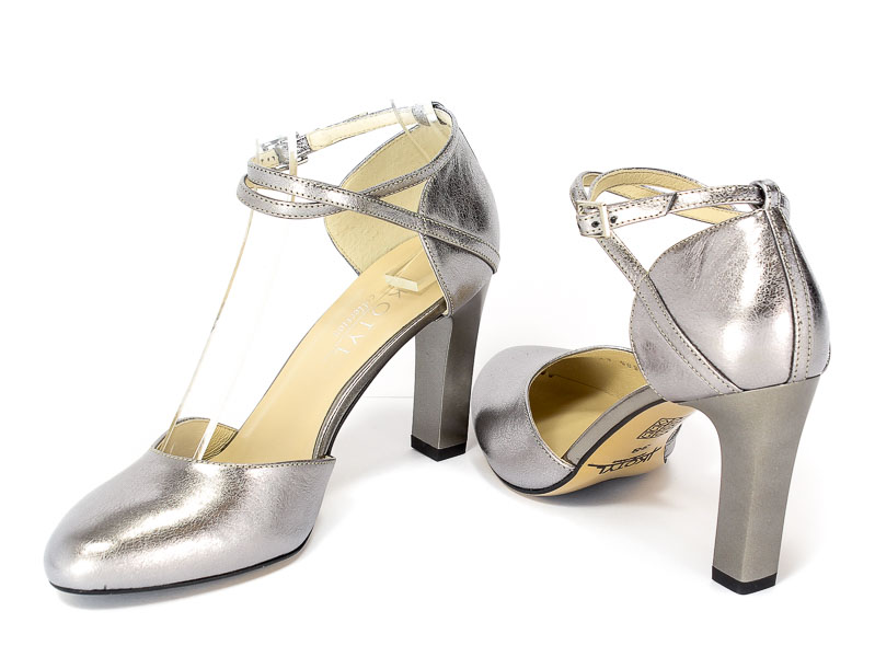 Czółenka letnie Kotyl 5891 Srebro szary