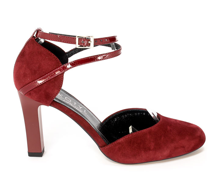 Czółenka letnie Kotyl 5891 Bordo zamsz