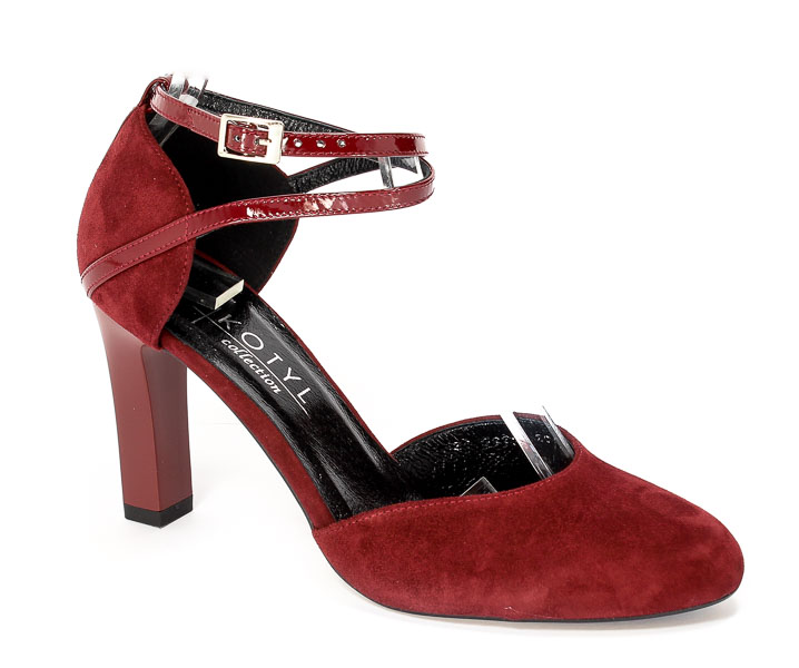 Czółenka letnie Kotyl 5891 Bordo zamsz