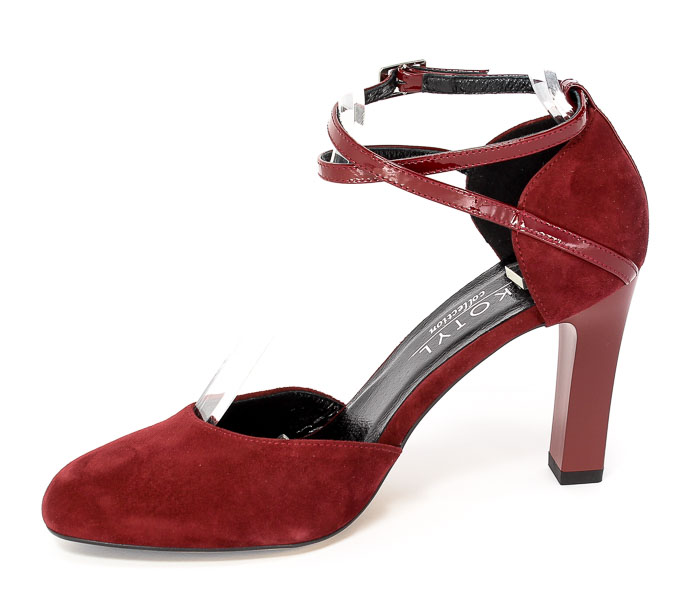 Czółenka letnie Kotyl 5891 Bordo zamsz