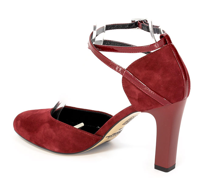 Czółenka letnie Kotyl 5891 Bordo zamsz