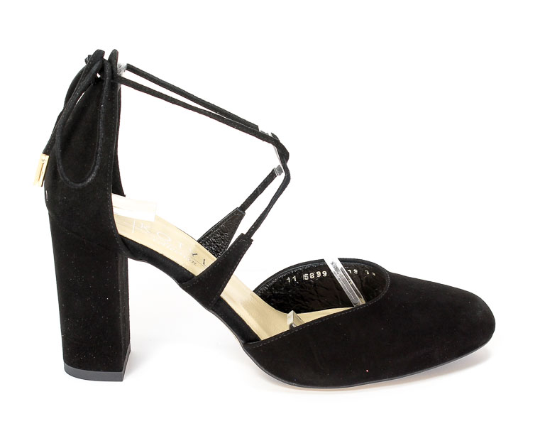 Czółenka letnie Kotyl 5899 Czarny zamsz