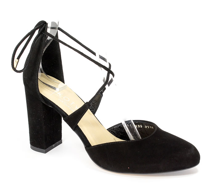 Czółenka letnie Kotyl 5899 Czarny zamsz