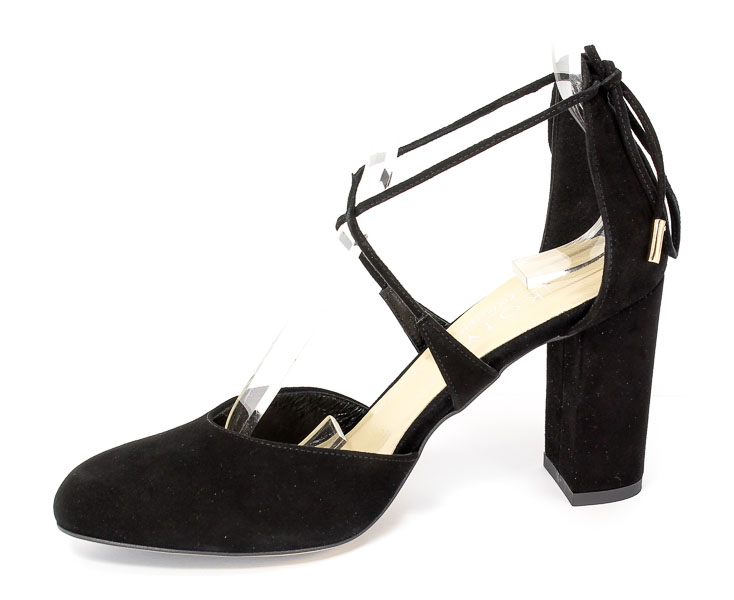 Czółenka letnie Kotyl 5899 Czarny zamsz