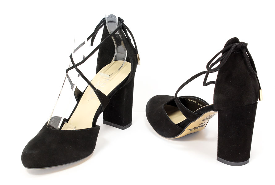 Czółenka letnie Kotyl 5899 Czarny zamsz