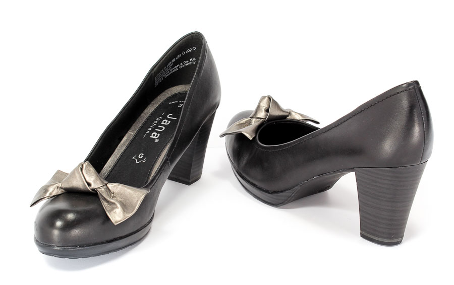 Czółenka Jana 8-22419-20 Black Pew.Prz