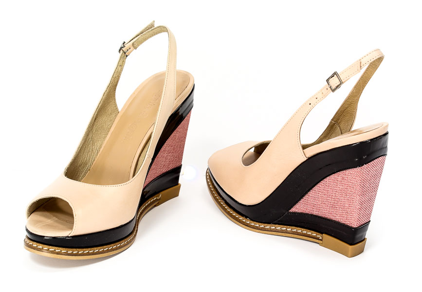 Czółenka letnie Again&Again 40759 Black-Pink.Prz