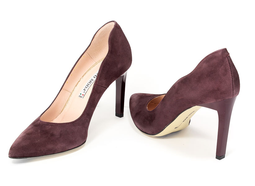 Czółenka Bravo Moda 1480 Bordo Zamsz