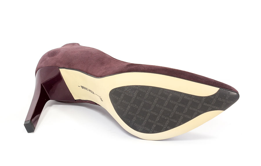 Czółenka Bravo Moda 1480 Bordo Zamsz