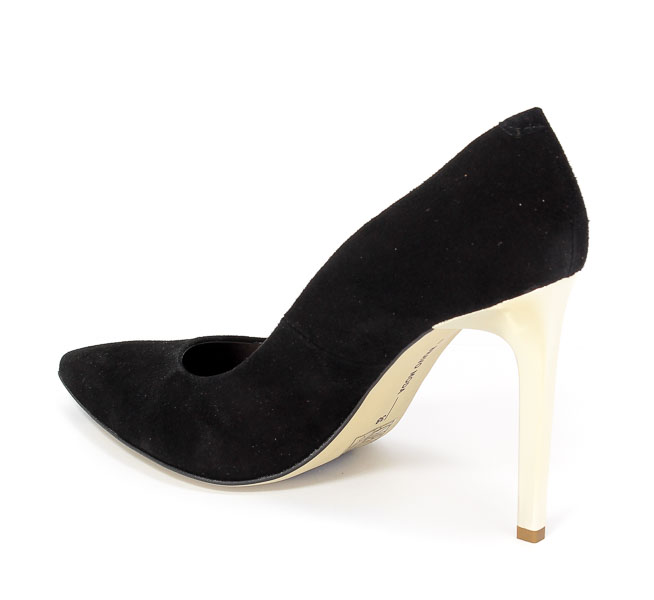 Czółenka Bravo Moda 1254 3 Czarny zamsz+złoto