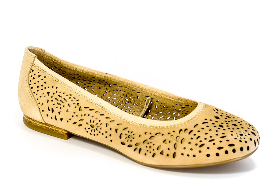 Baleriny letnie Caprice 9-22104-28 404 Beige Suede