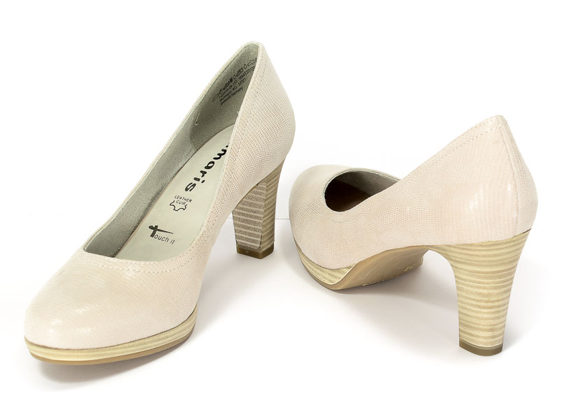 Czółenka Tamaris 1-22410-28 120 Offwht.struc
