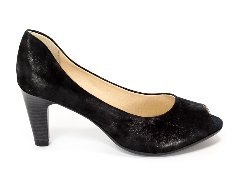 Czółenka letnie Caprice 9-29300-28 004 Black suede