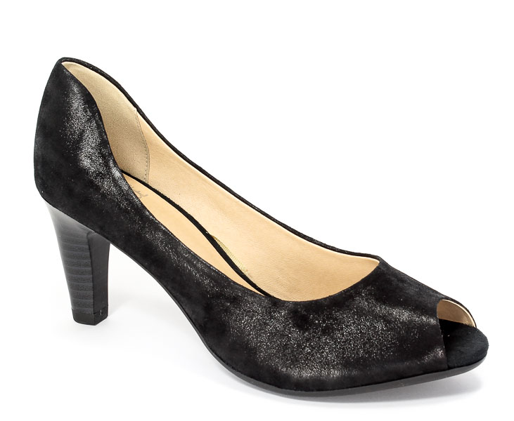 Czółenka letnie Caprice 9-29300-28 004 Black suede