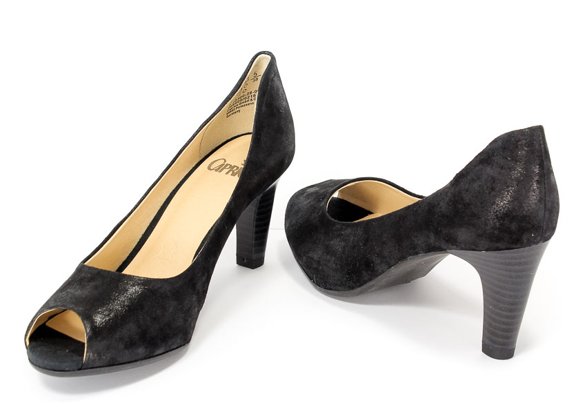 Czółenka letnie Caprice 9-29300-28 004 Black suede