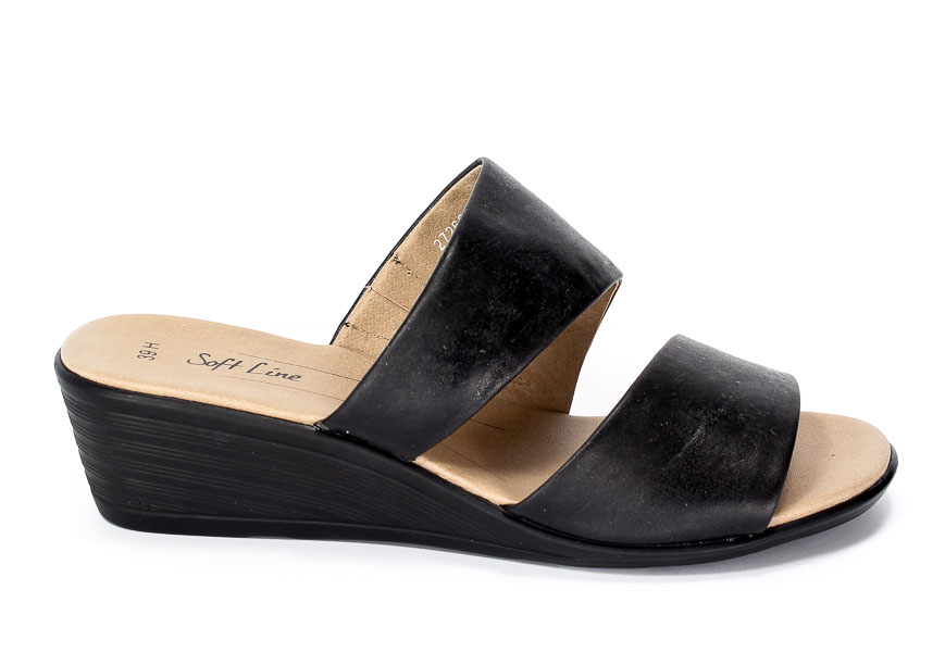 Klapki letnie Soft line 8-27262-28 Black.Prz
