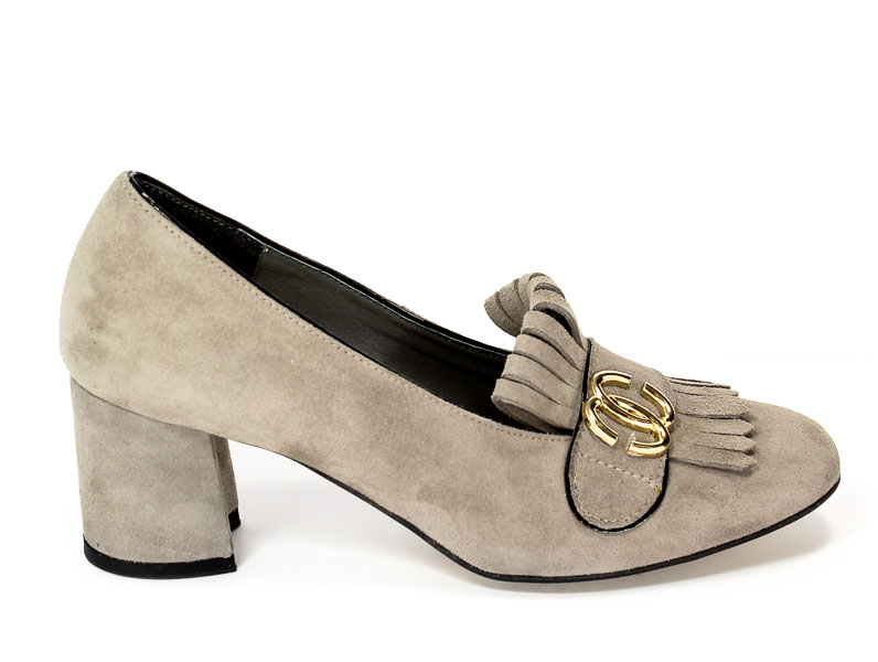 Czółenka Tomex 303 Szary zamsz