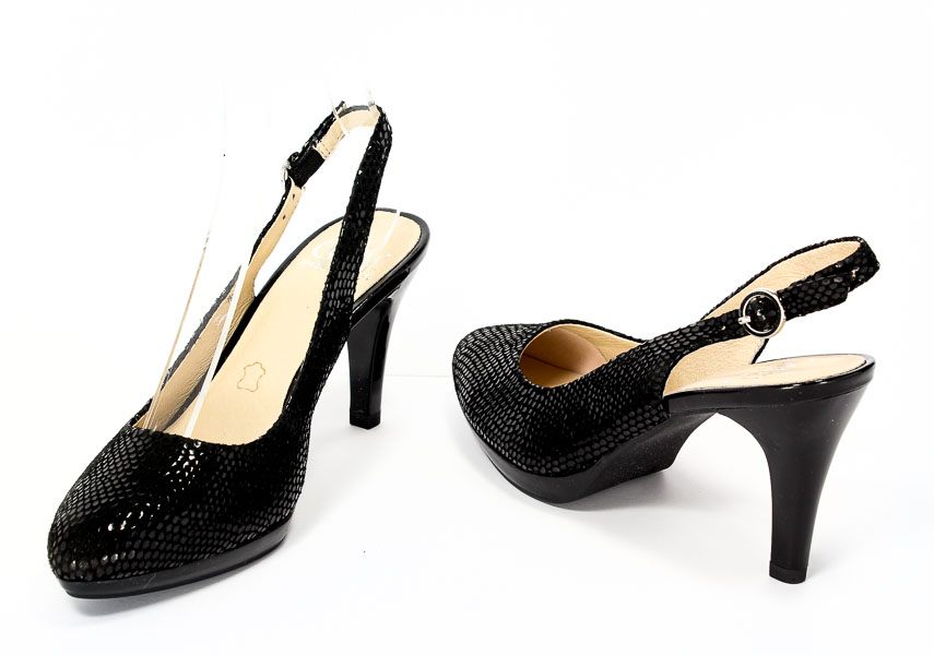 Czółenka letnie Caprice 9-29607-28 010 Black reptile