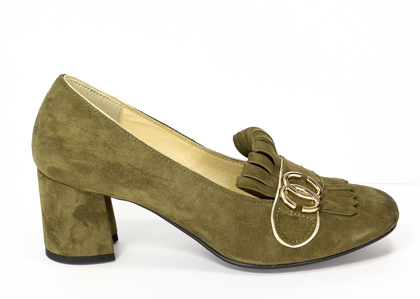 Czółenka Tomex 303 Khaki zamsz