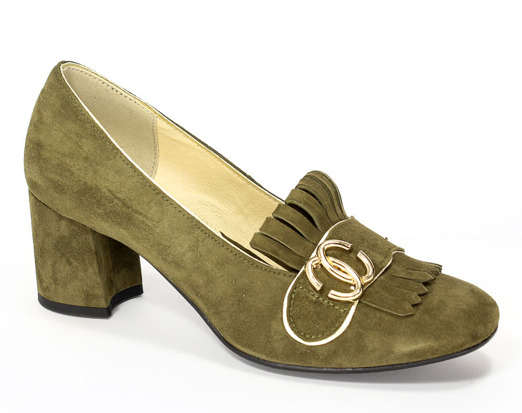 Czółenka Tomex 303 Khaki zamsz