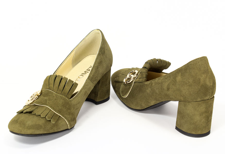Czółenka Tomex 303 Khaki zamsz