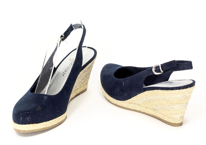 Klapki letnie Marco Tozzi 2-29608-28 824 Navy Metallic
