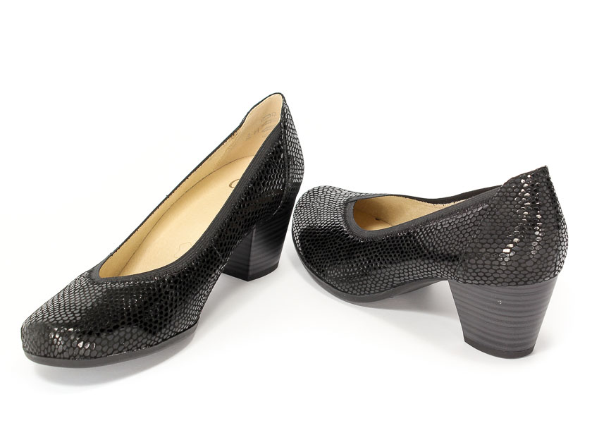 Caprice Czółenka 9-22301-28 010 Black Reptile