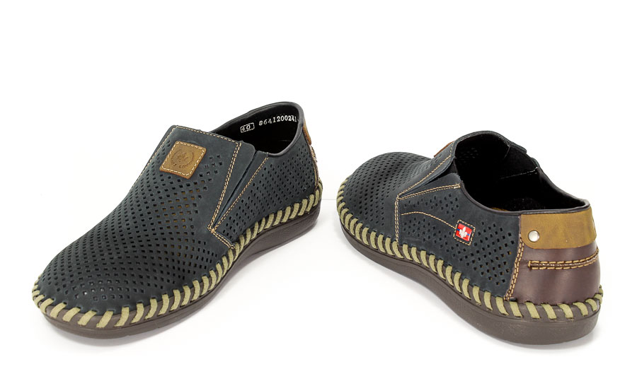 Półbuty letnie Rieker B2455-14 Blue.