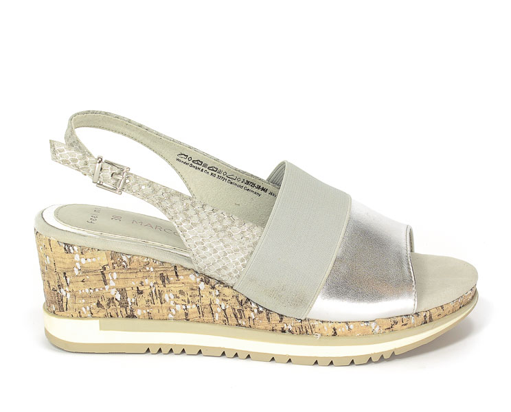 Sandały Letnie Marco Tozzi 2-28725-38 948 Silver Comb 