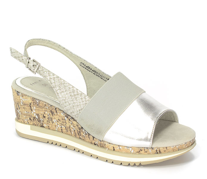 Sandały Letnie Marco Tozzi 2-28725-38 948 Silver Comb 
