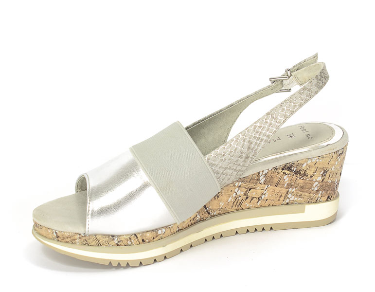 Sandały Letnie Marco Tozzi 2-28725-38 948 Silver Comb 