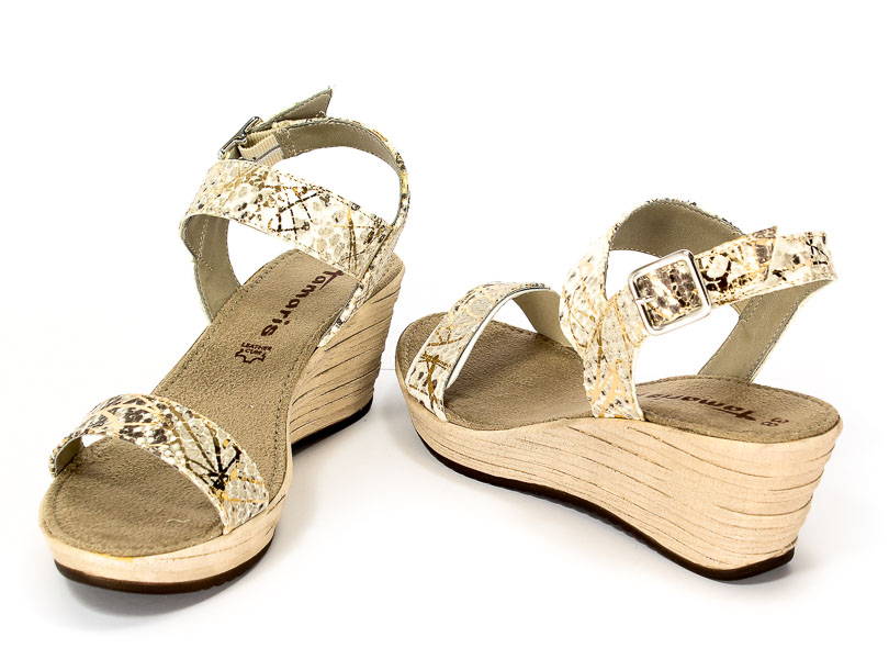 Sandały Letnie Tamaris 1-28354-28 927 Silver struct.